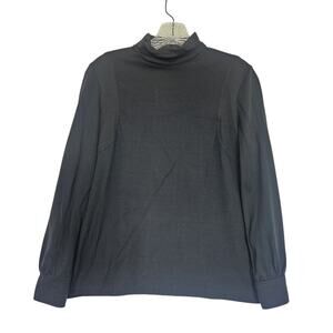 Givenchy Sport Vintage Size 10 Black Mock Neck Tight Fit Top Zip Back Logo 70s